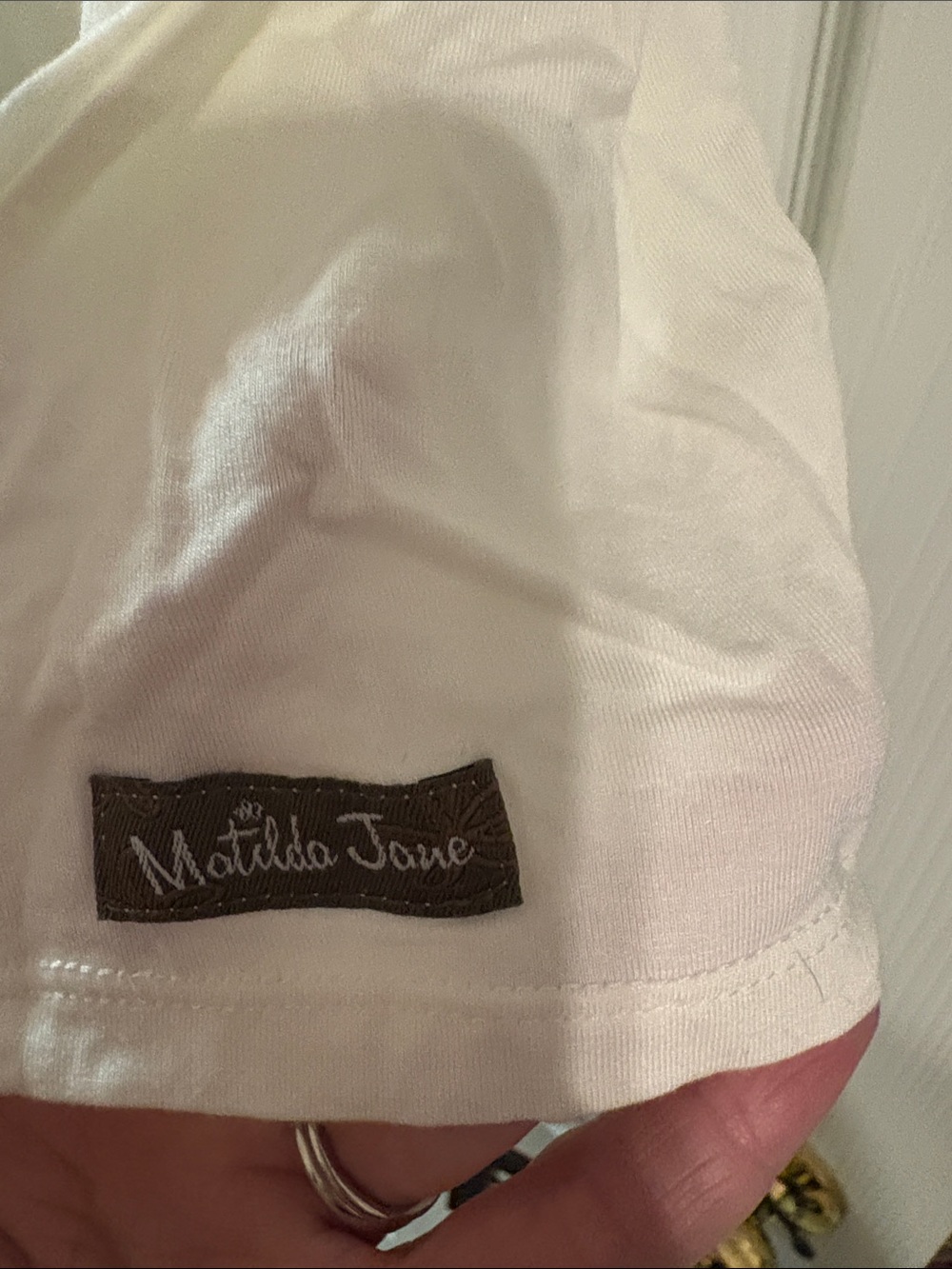 Matilda Jane Cream Tank with Pink Diamond Knit Bodice - Picture 3 of 5